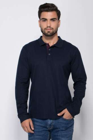 חולצת פולו פיקה שרוול ארוך zip 2 חולצת פולו פיקה שרוול ארוך