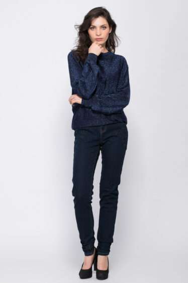 מכנסי ג'ינס סקיני בשילוב רקמה