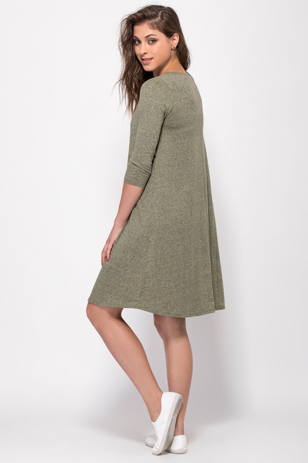 שמלת סריג פרומו פעמון בד מלנז`