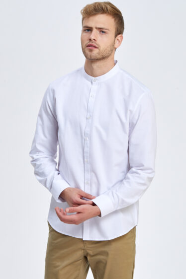 חולצה מכופתרת אוקספורד צווארון סיני