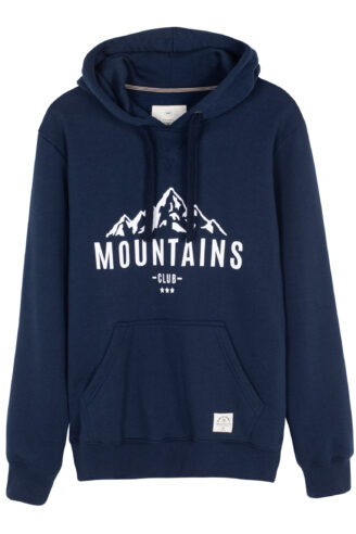 סוויטשירט פוטר קפוצ'ון עם הדפס הרים