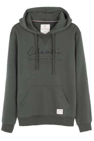 סוויטשירט פוטר קפוצ'ון עם רקמה והדפס