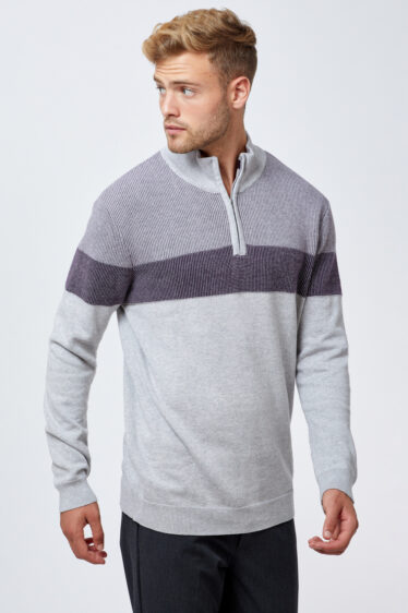 סריג איכותי צווארון גבוה עם רוכסן