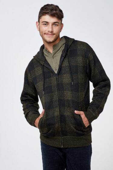 סריג קרדיגן עבה עם רוכסן וקפוצ'ון