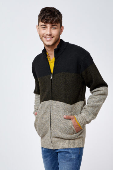 סריג קרדיגן עבה עם רוכסן