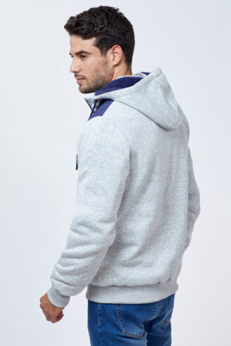 מעיל דמוי סריג עם קפוצ'ון