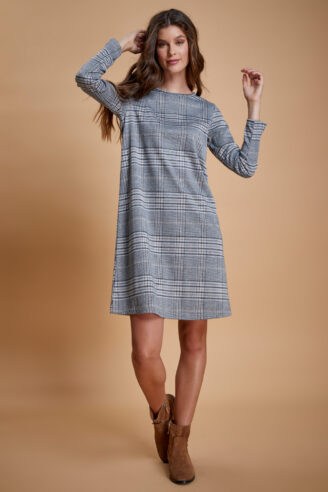 שמלת A משבצות zip 2 שמלת A משבצות