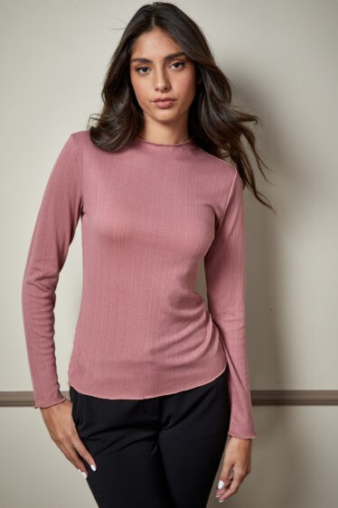 חולצת ריב צווארון גבוה