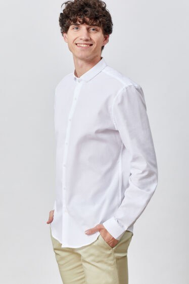 חולצה מכופתרת אלגנטית טקסטורת גריד