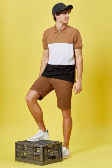 חולצת פולו פיקה קולור בלוק