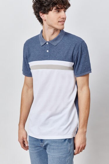 חולצת פולו פיקה פסי חזה