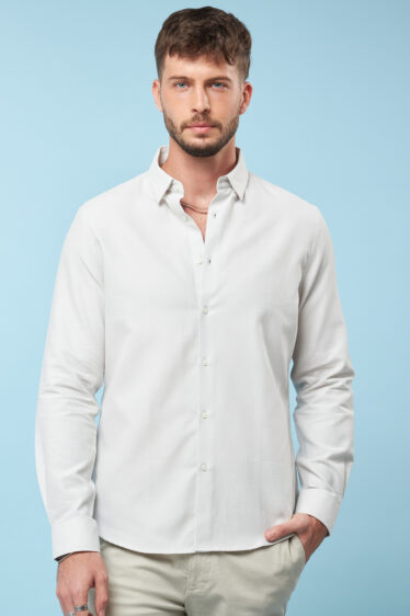 חולצה מכופתרת אלגנטית טקסטורת DOBBY