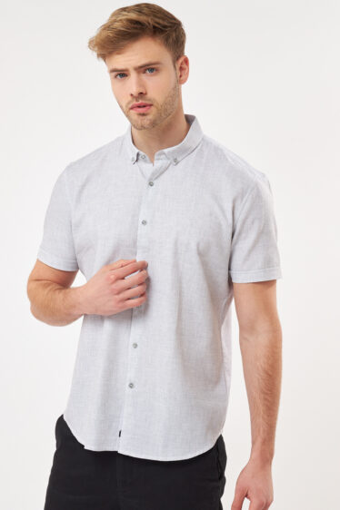 חולצה מכופתרת טקסטורה אפורה