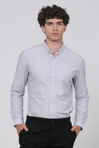 חולצה מכופתרת אפקט קמטים