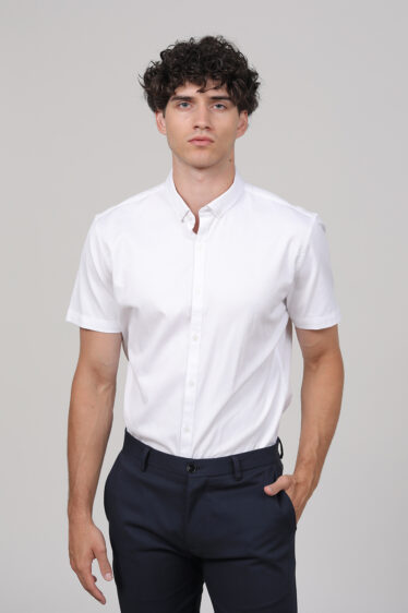 חולצה מכופתרת טקסטורת פסים