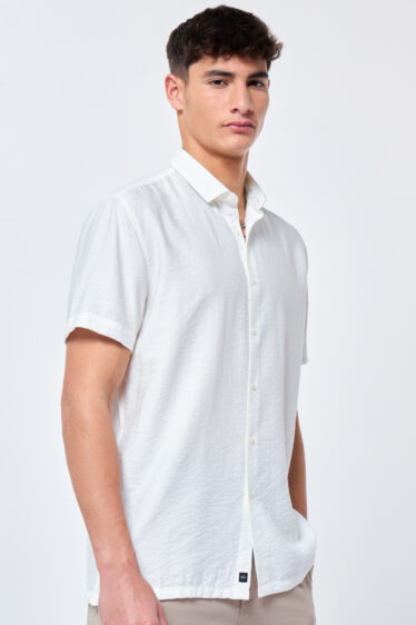 חולצה מכופתרת אפקט קמטים