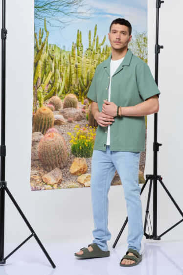 חולצה מכופתרת heavy waffle