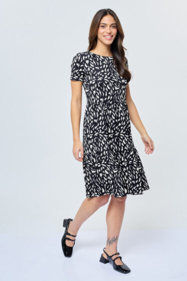 שמלת קומות מודפסת