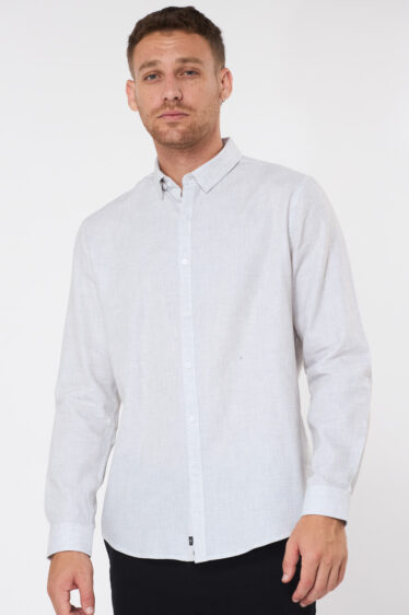 חולצה מכופתרת DOBBY מלנש - אפור בהיר