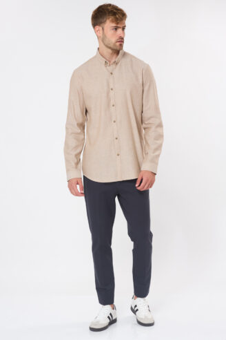 חולצה מכופתרת twill flanel - כחול מלנש