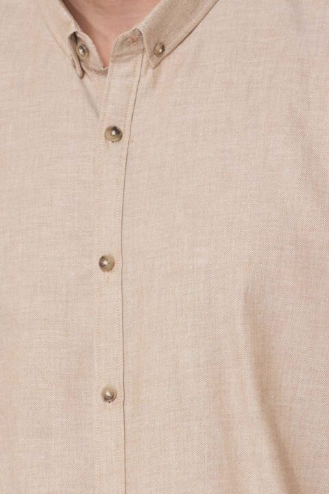 ⁦חולצה מכופתרת twill flanel - כחול מלנש⁩ – תמונה ⁦4⁩