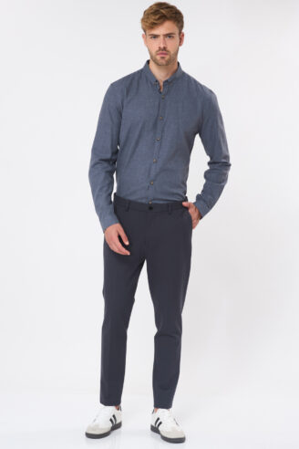 חולצה מכופתרת twill flanel - בז' מלנש