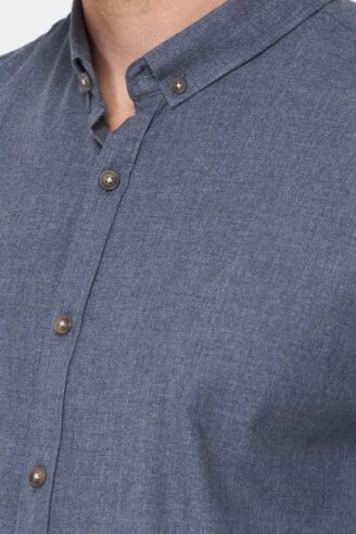 חולצה מכופתרת twill flanel - בז' מלנש