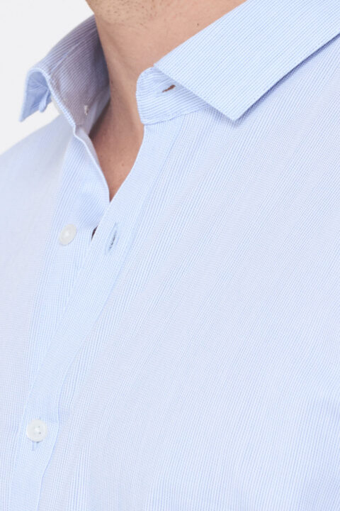⁦חולצה מכופתרת פסי סיכה אלגנט⁩ – תמונה ⁦2⁩