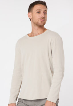 חולצת טי בד ריב - אבן