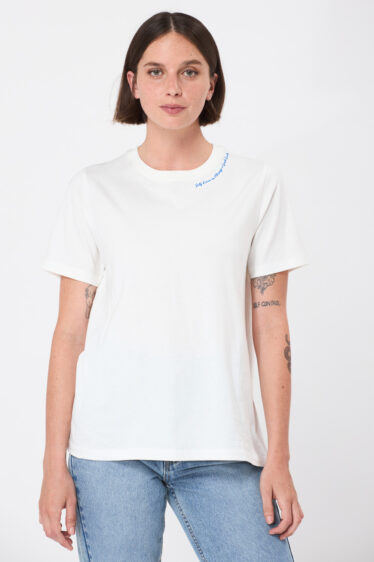 חולצת טי שירט נשים הדפס צווארון