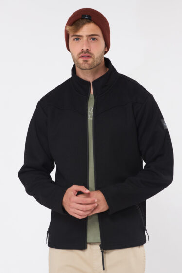 מעיל קל טקסטורה - שחור עם לבן