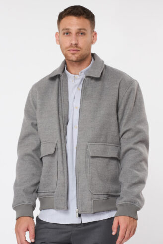 מעיל דמוי צמר - אפור