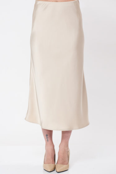 חצאית סאטן - שמפניה