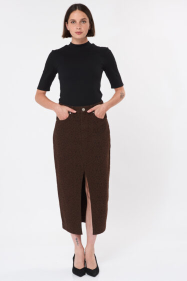 חצאית ג'ינס דפוס מנומר