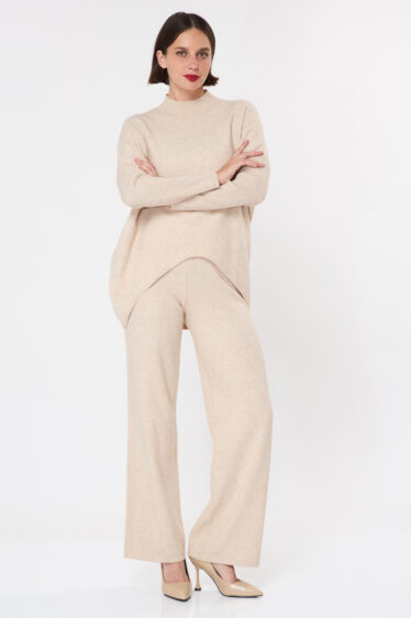 מכנס סריג ישר - אבן