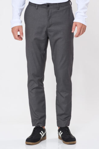 מכנסיים אלגנטים חגורת גומי – אפור zip 2 מכנסיים אלגנטים חגורת גומי - אפור