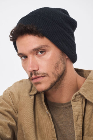 כובע סריג ואפל – כחול zip 2 כובע סריג ואפל - כחול