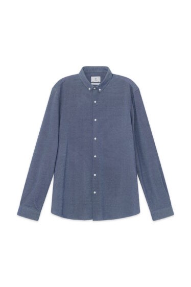 חולצה מכופתרת פיקה ג'רסי - כחול