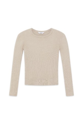 סריג בייסיק צווארון עגול – חום zip 2 סריג בייסיק צווארון עגול - חום