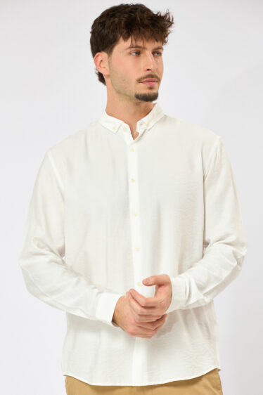 חולצה מכופתרת אפקט קמטים