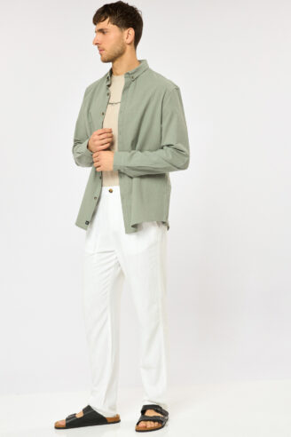 חולצה מכופתרת jacquard heavy - ירוק