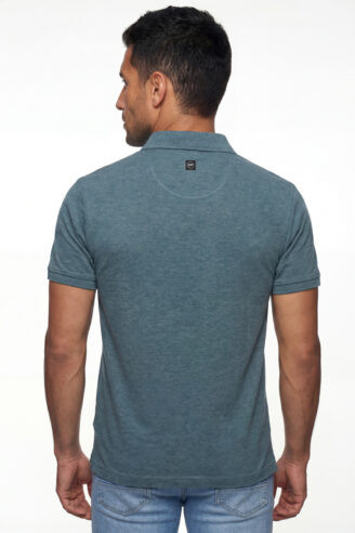 חולצת פולו פיקה ספליט - תכלת ירקרק