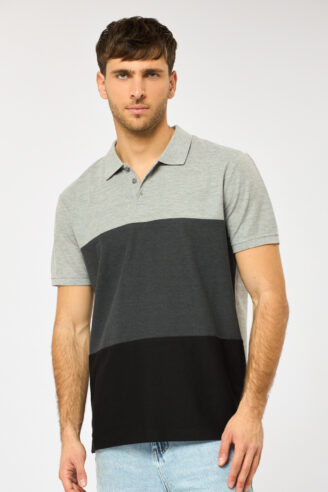 חולצת פולו פיקה קולור בלוק