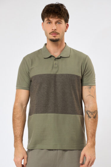 חולצת פולו פיקה קולור בלוק