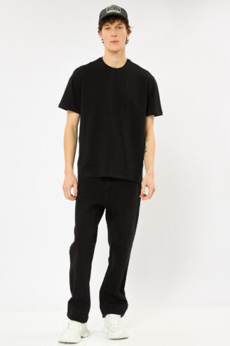 חולצת טי seersuck - שחור