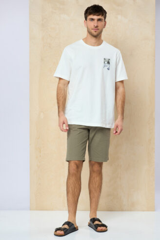 חולצת טי ג'קארד רקמה - לבן חולצת טי ג'קארד רקמה - לבן