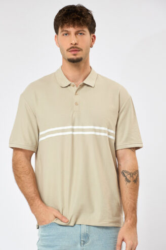 פולו פיקה בוקסי פסים - בז' פולו פיקה בוקסי פסים - בז'