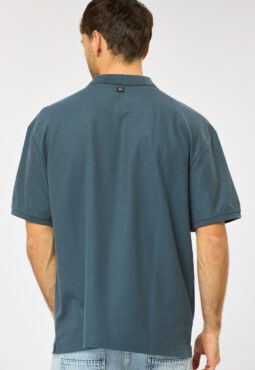 פולו פיקה בוקסי פסים - כחול ירקרק