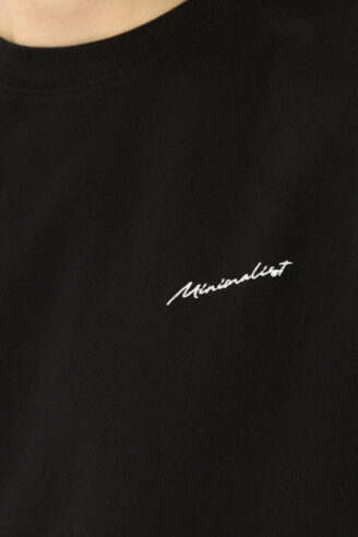 חולצת טי heavy weight רקמה - שחור