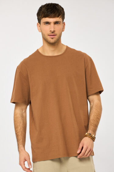 חולצת טי כותנה פיצ' - חמרה